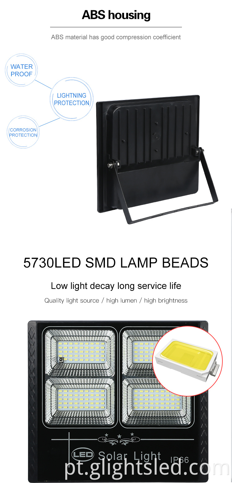 Alta potência impermeável ip66 outdoor ABS SMD 50 200 300 watt módulo led holofote solar
